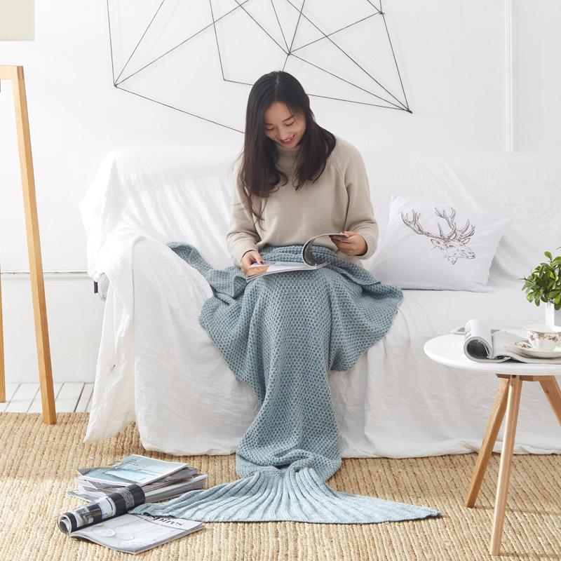 Knitting Mermaid Blanket-Gray-80X180CM Adult-Free Shipping at meselling99