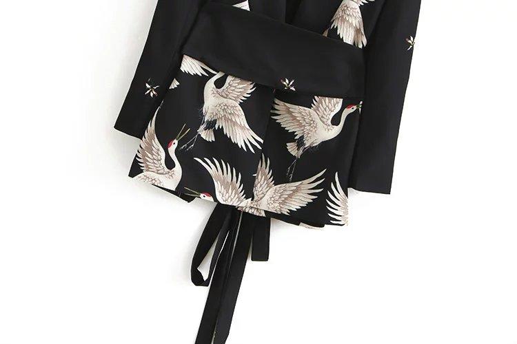 Summer Red-crowned Crane Ankle Length Pans and Blazer Suits-STYLEGOING