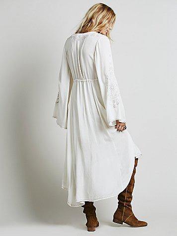 Bohemia V-neck Embroidery Long Dresses-STYLEGOING