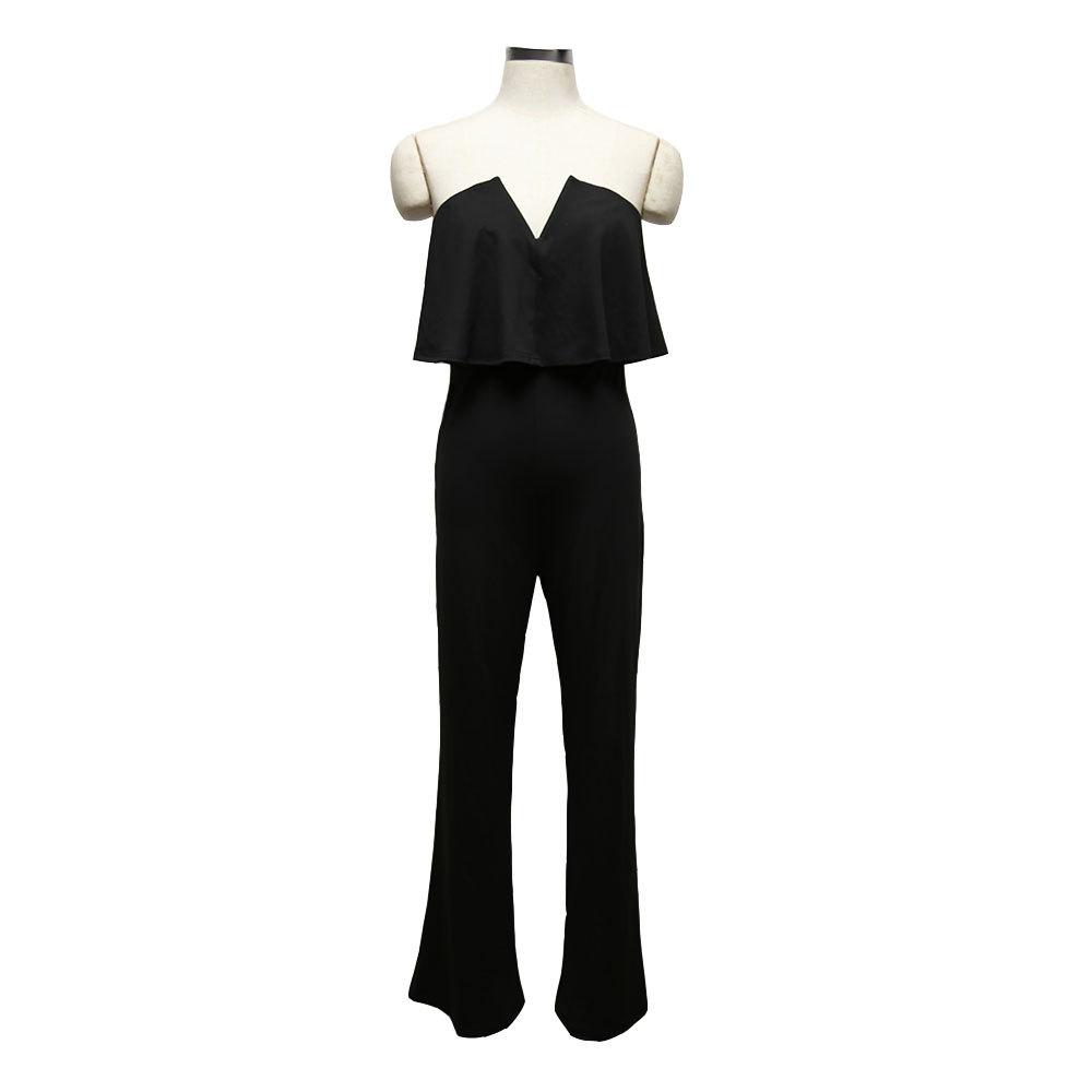 Women Strapless Sexy Long Jumpsuits-STYLEGOING
