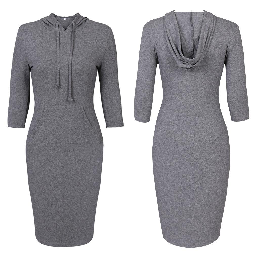 Women Fashion 3/4 Length Sleeves Fall Tight Short Dresses--Free Shipping at meselling99