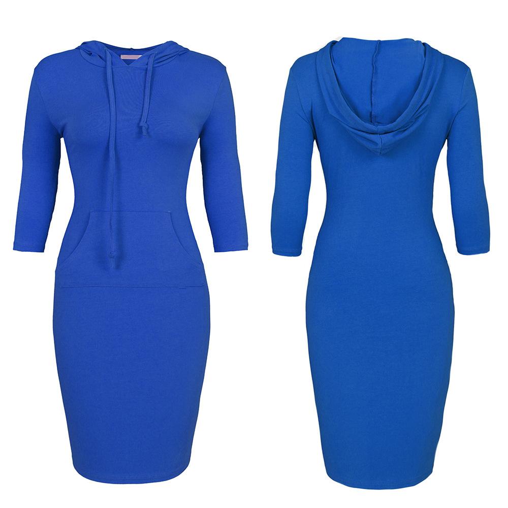 Women Fashion 3/4 Length Sleeves Fall Tight Short Dresses--Free Shipping at meselling99