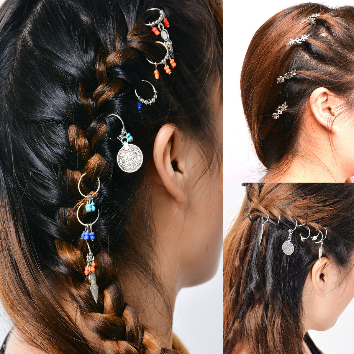 Personality DIY Coins Design Brain Hair Accessories