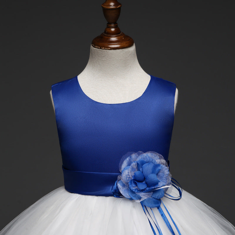 3D Flower Design Girls Princess Ball Gown Dresses