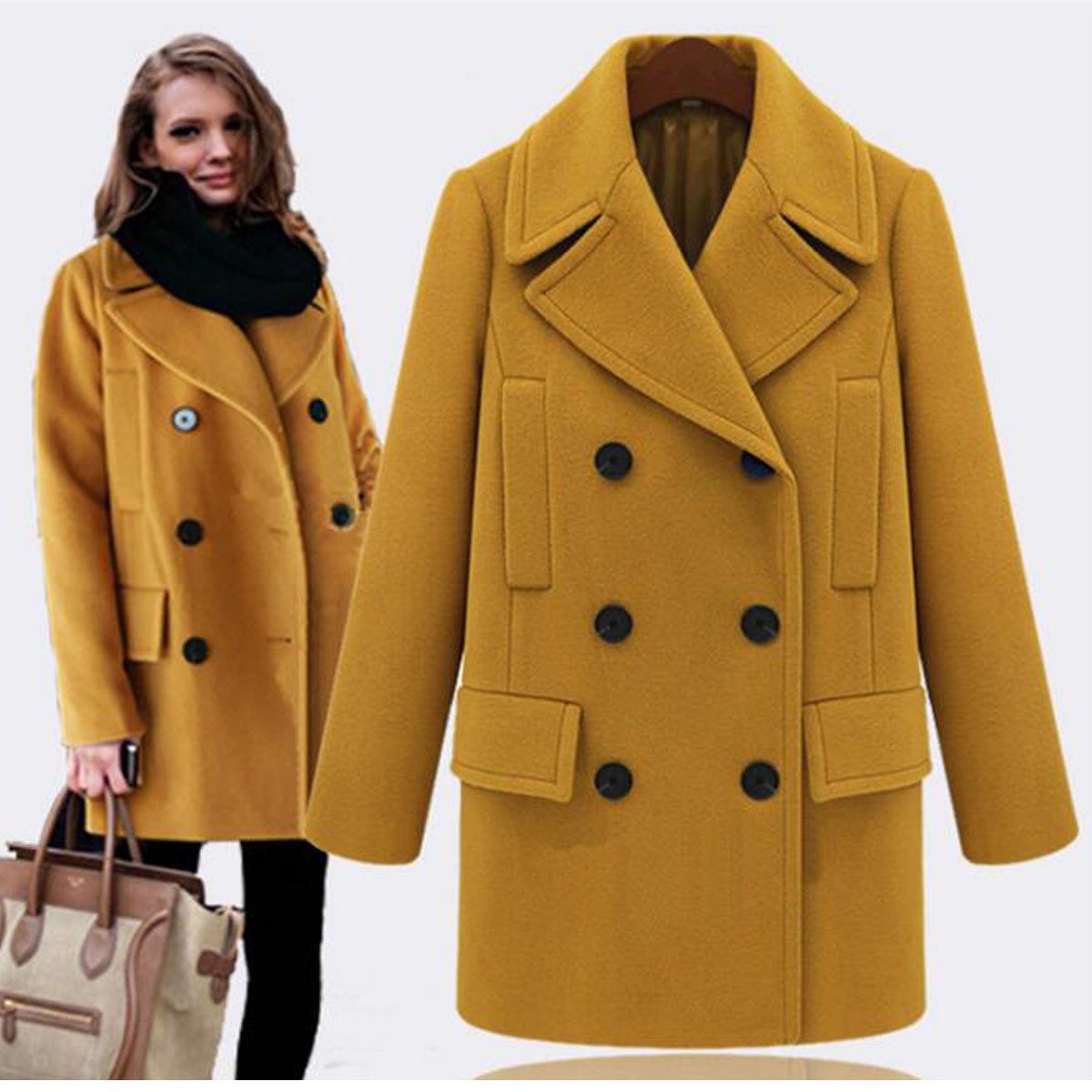 Women Plus Sizes Casual Overcoat Outerwear-STYLEGOING