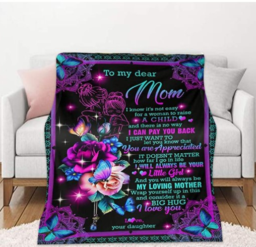Daughter to Mom Fleece Love Blanket--Free Shipping at meselling99