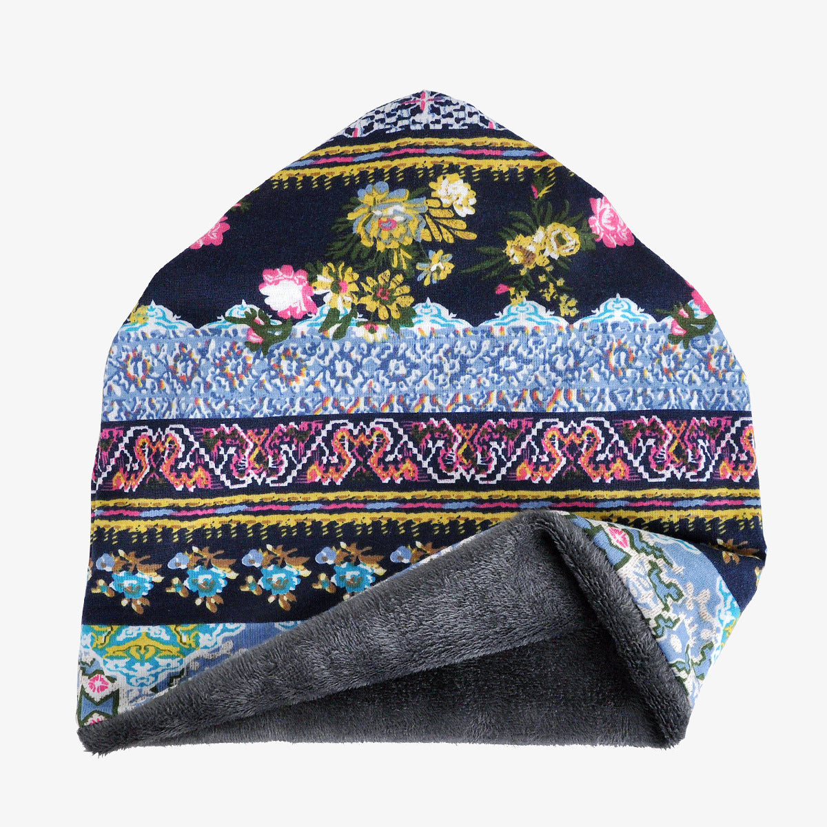 Winter Warm Bohemian Print Velvet Hats for Women
