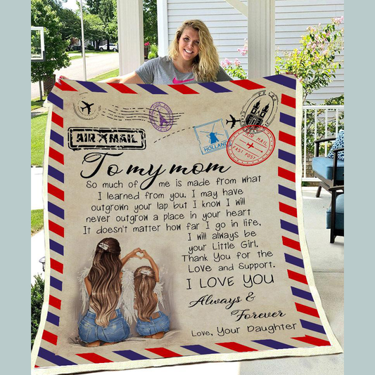 Mom to Daughter 3D Fleece Envelope Blanket--Free Shipping at meselling99