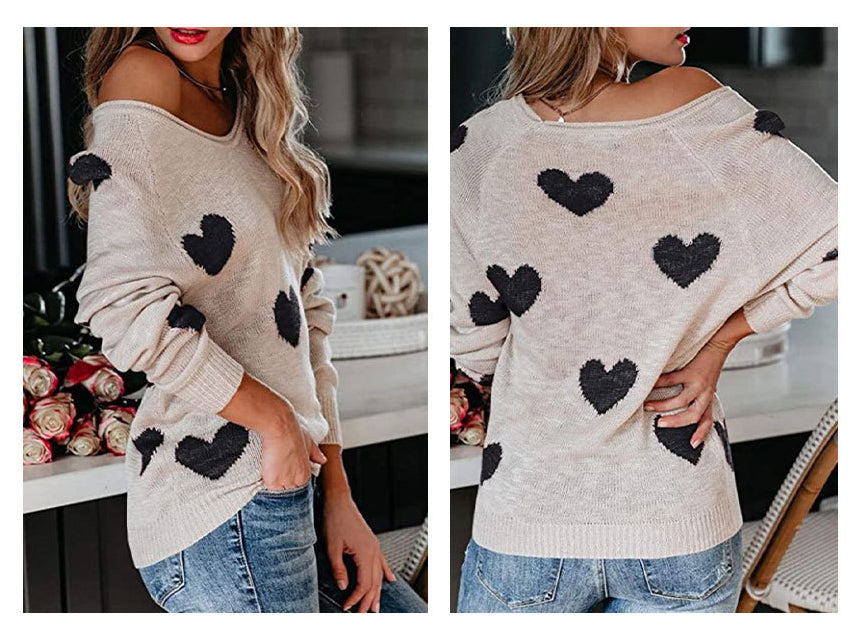 Casual Sweetheart Design Long Sleeves Sweaters