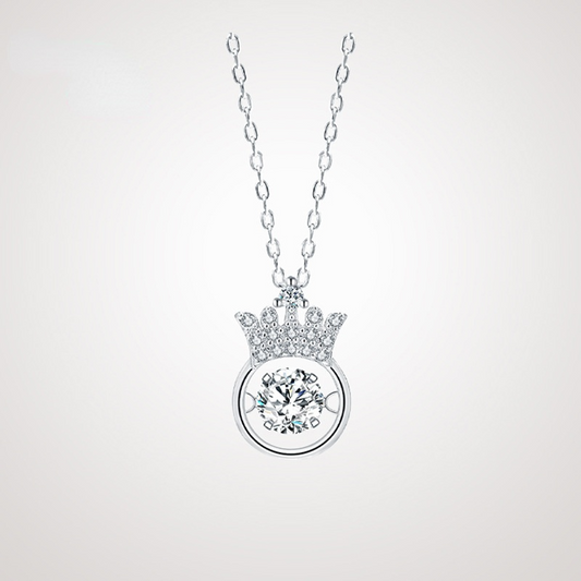 Crown Design Zircon Sterling Sliver Necklace