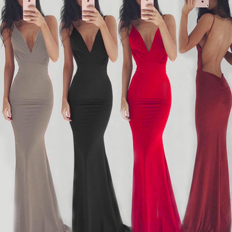 Sexy Sleevess Backless Long Party Dresses-STYLEGOING