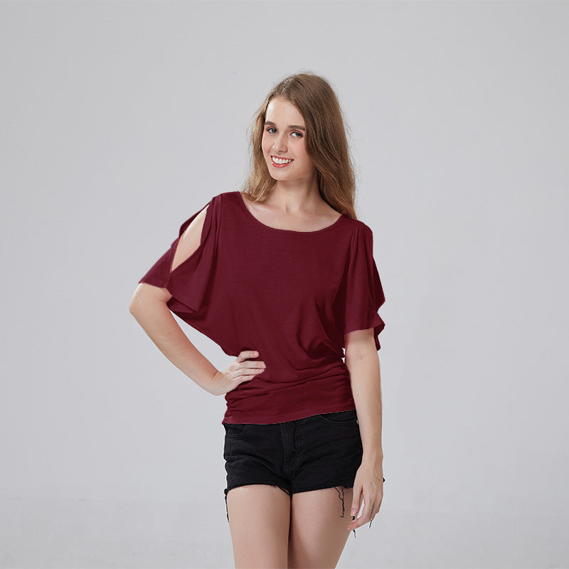 Sexy Off The Shoulder Bat Short Sleeves T Shirts