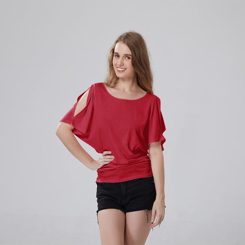 Sexy Off The Shoulder Bat Short Sleeves T Shirts