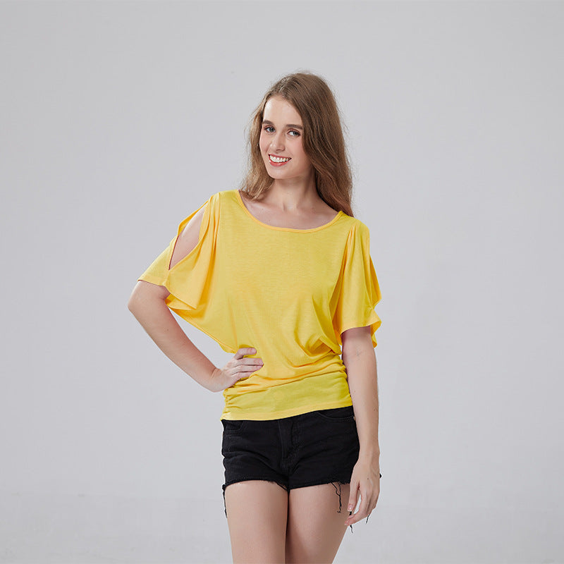 Sexy Off The Shoulder Bat Short Sleeves T Shirts