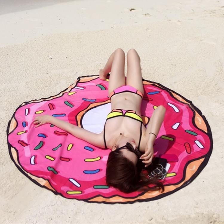 Women Summer 3D Print Beach Round Beach Towel-STYLEGOING