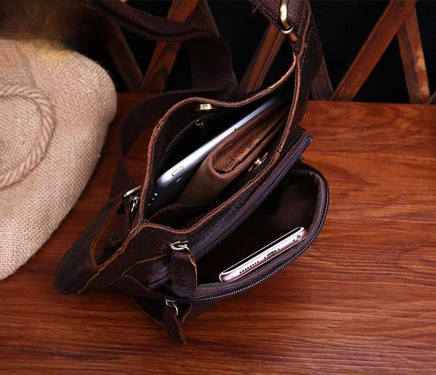 Personalized Handmade Leather Small Shoulder Bag-STYLEGOING