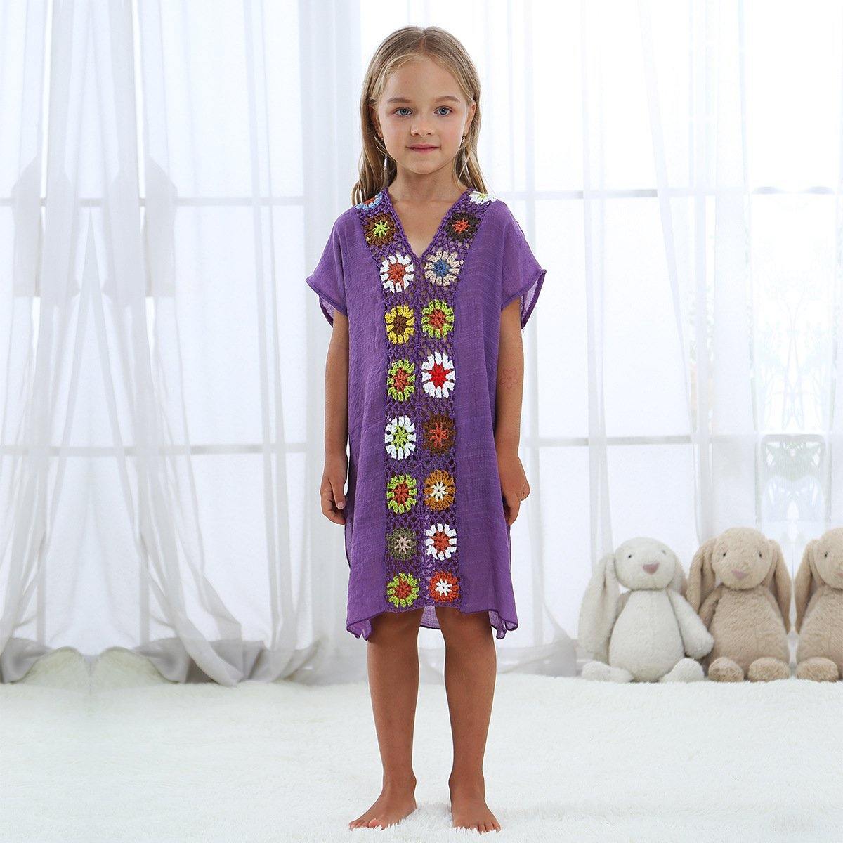 Summer Embroidery Loose Kids Cover Ups-STYLEGOING