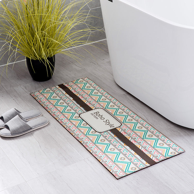 Bohemian Print Water Absorbing Bathroom Kitchen Mats