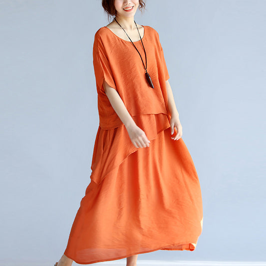 Plus Sizes Summer Women Linen Long Dresses