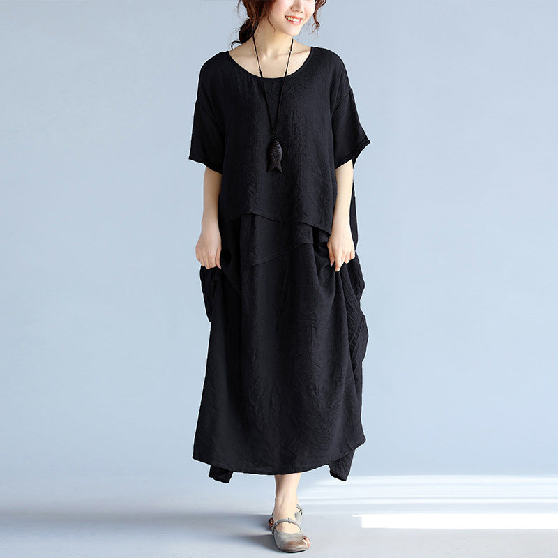 Plus Sizes Summer Women Linen Long Dresses