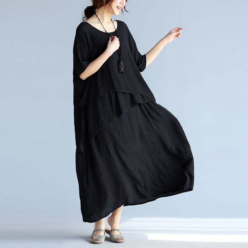 Plus Sizes Summer Women Linen Long Dresses