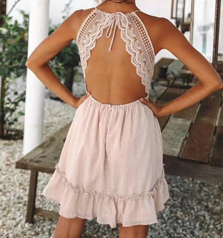 Sexy Backless Mini Dresses-STYLEGOING