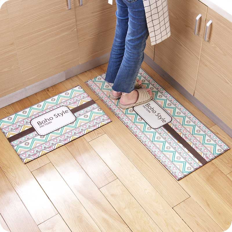 Bohemian Print Water Absorbing Bathroom Kitchen Mats