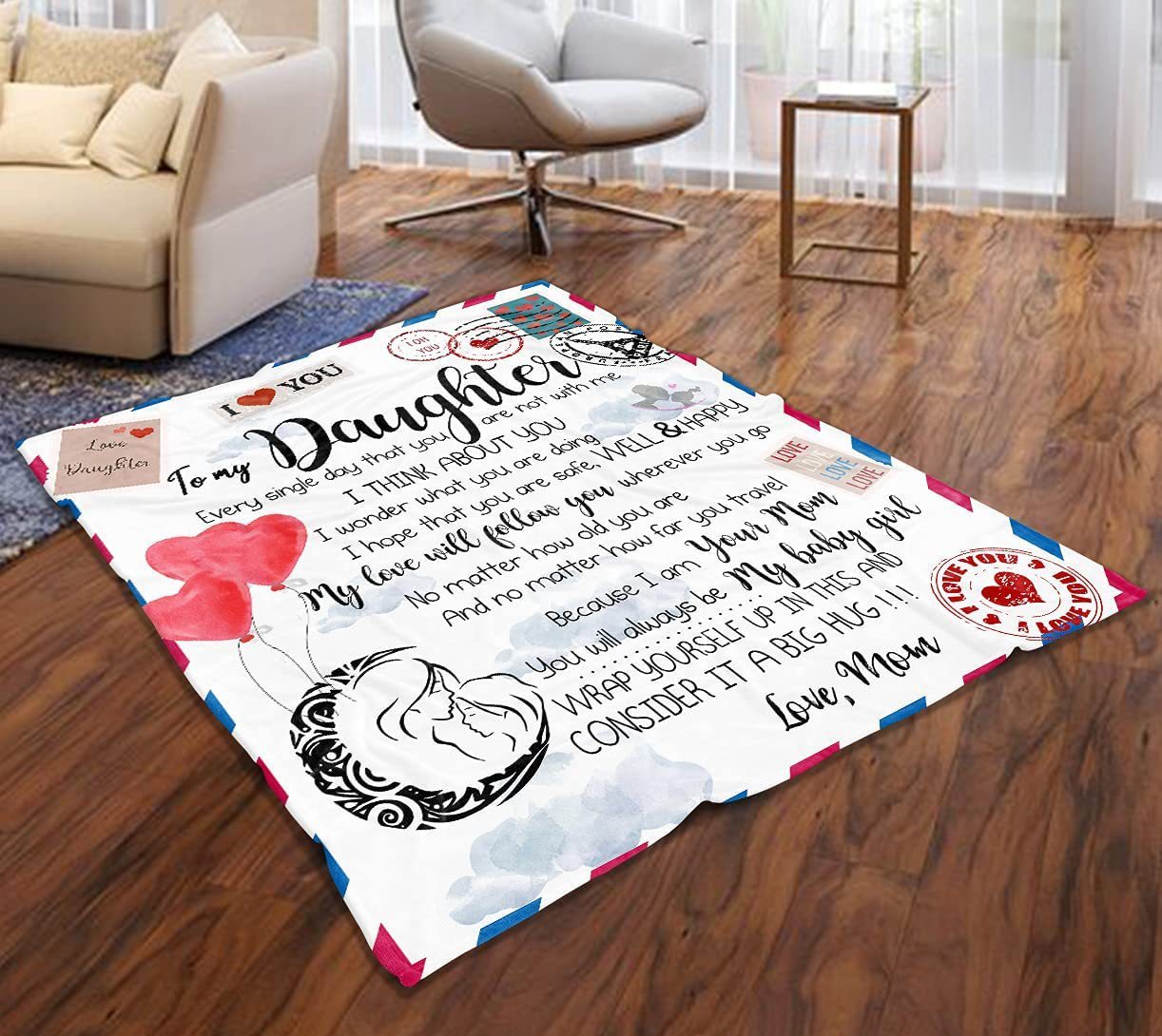 Mother to Daughter Envelope Letter Flannel Blanket--Free Shipping at meselling99