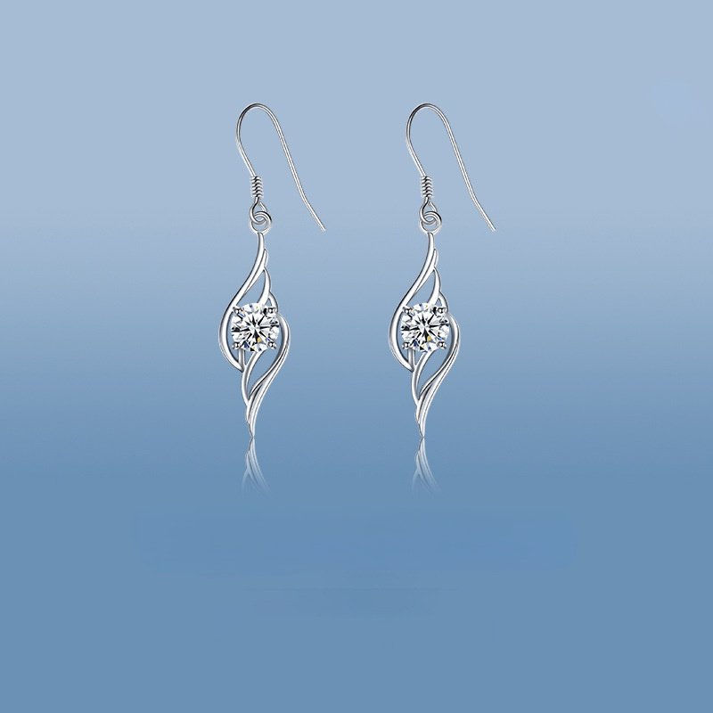 Fashion The Wings of The Angel Design Sterling Sliver Hook Earrings