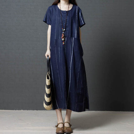 Summer Cozy Linen Plus Sizes Midi Dresses
