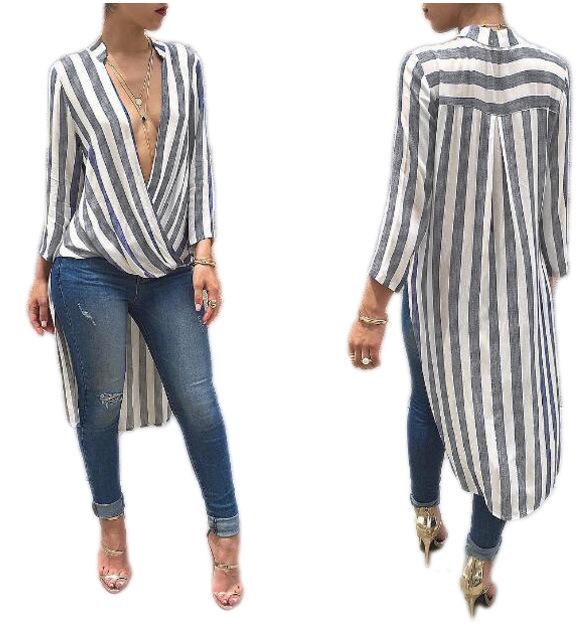 Summer Casual Striped Long Slessves Shirts-STYLEGOING