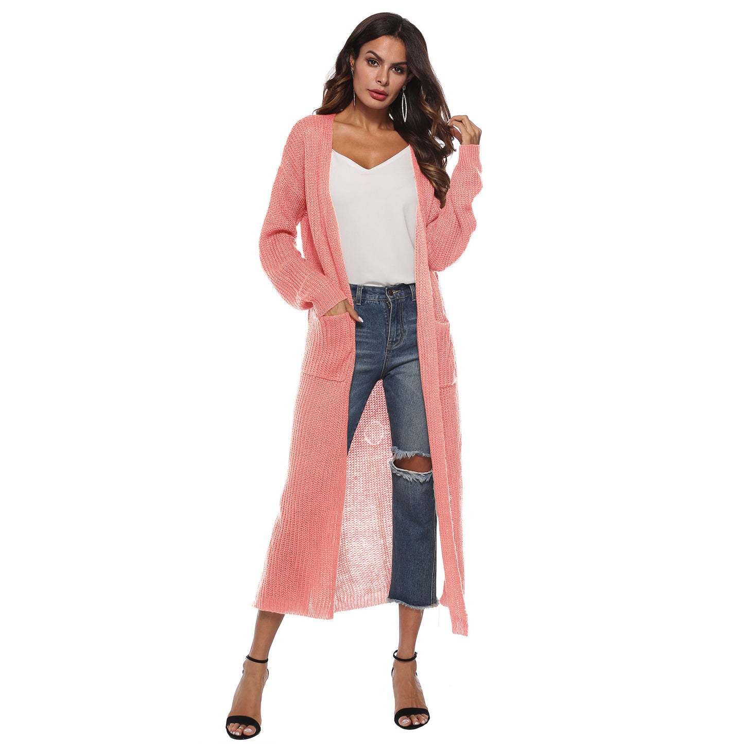 Casual Long Knitted Cardigan Thin Outerwear