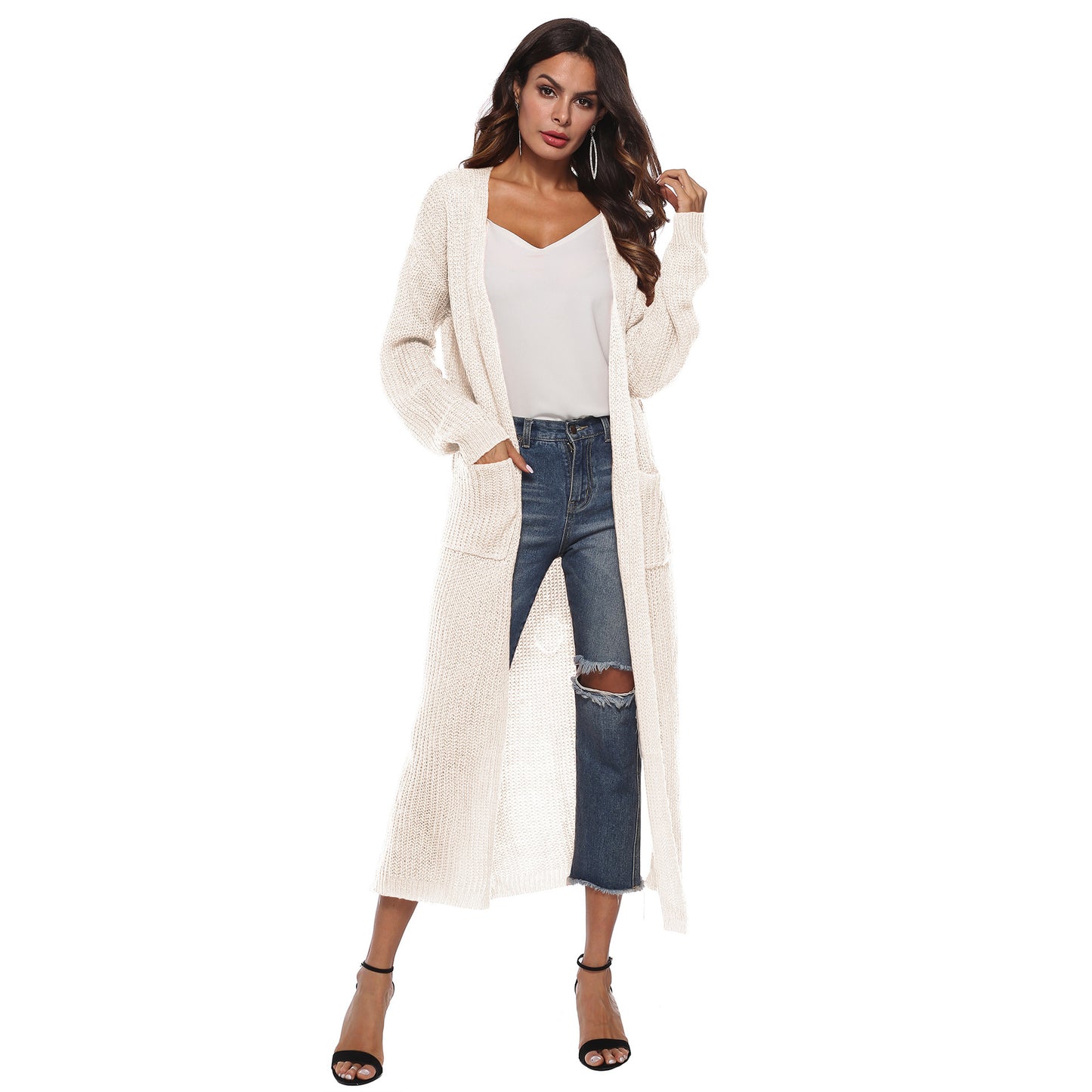 Casual Long Knitted Cardigan Thin Outerwear