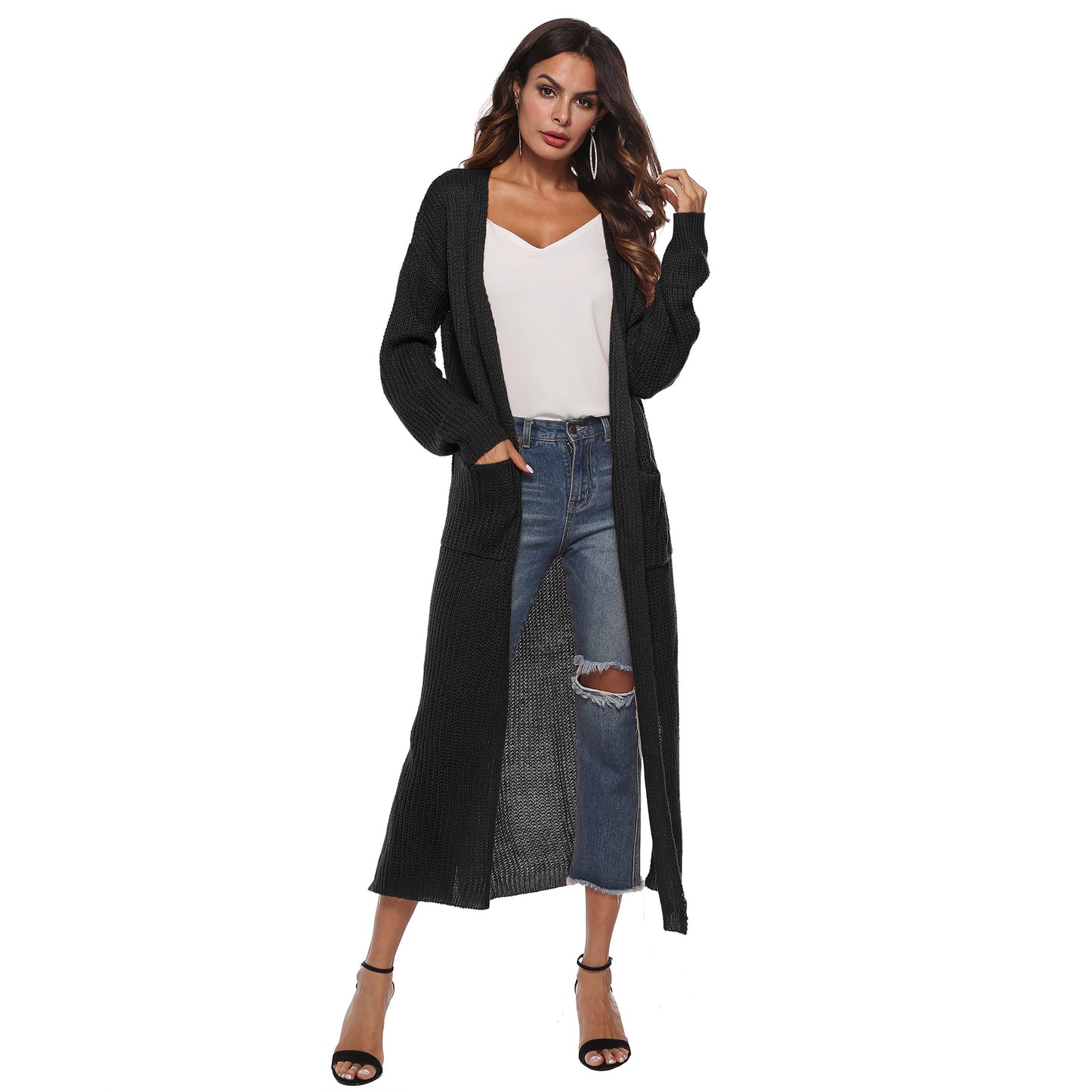 Casual Long Knitted Cardigan Thin Outerwear