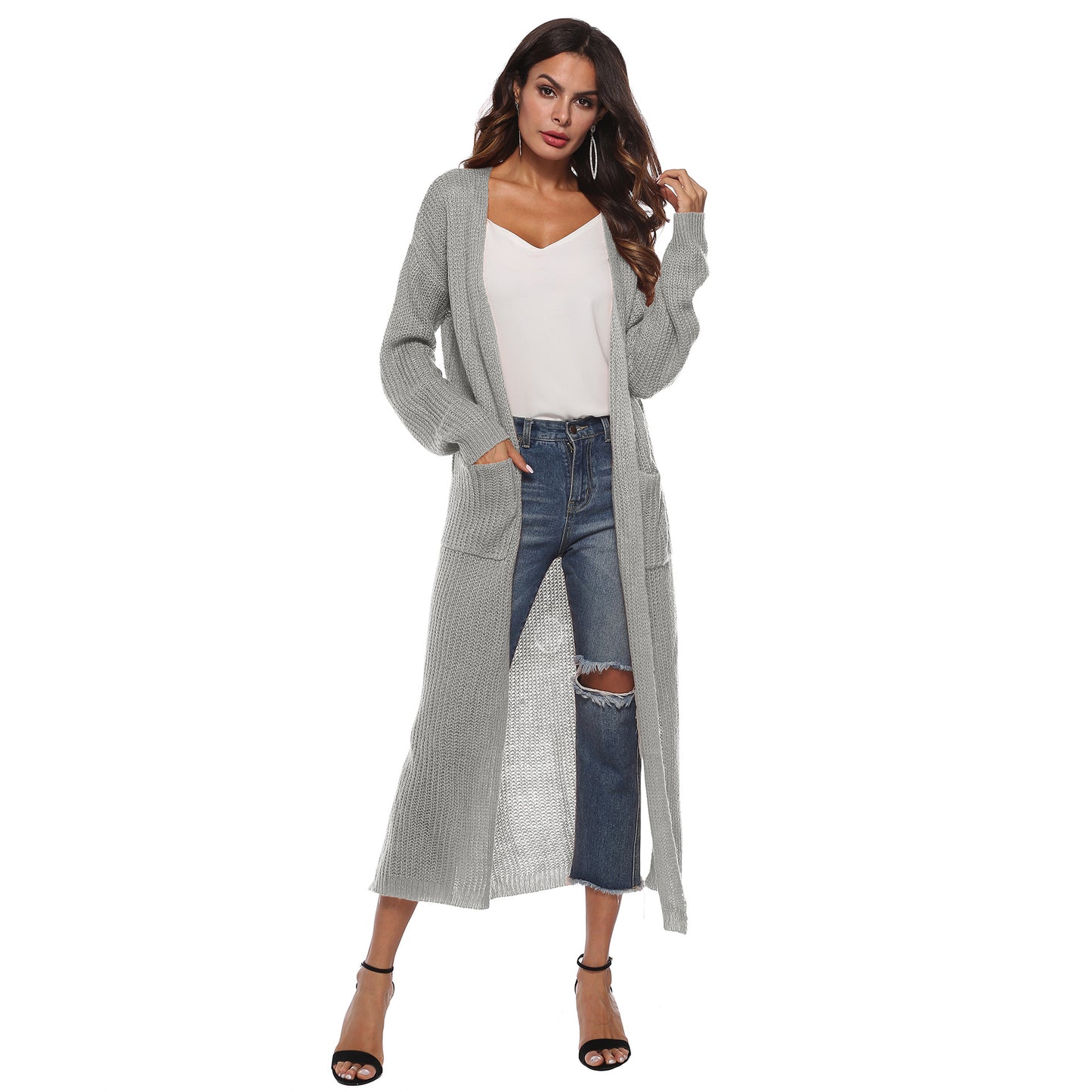 Casual Long Knitted Cardigan Thin Outerwear