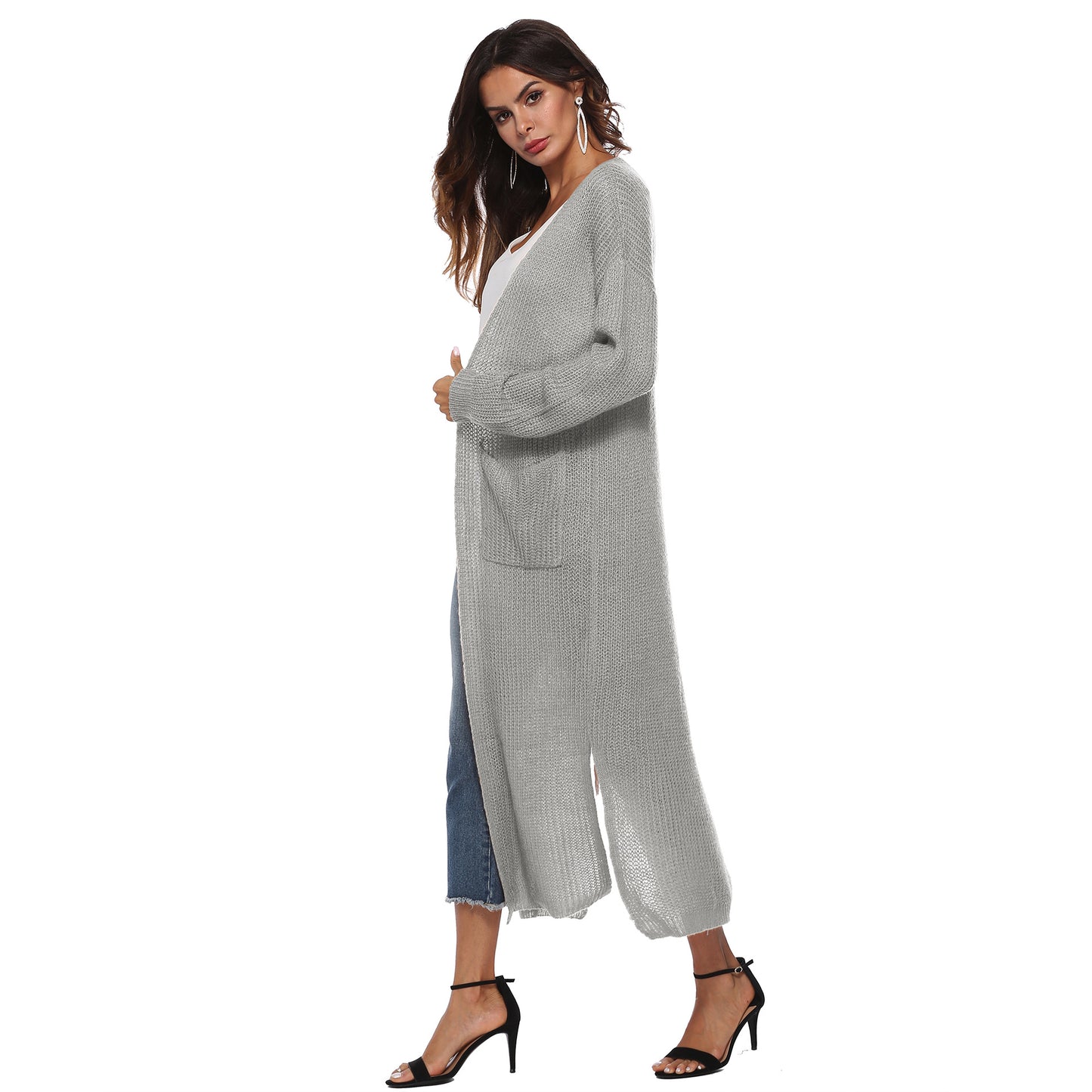 Casual Long Knitted Cardigan Thin Outerwear