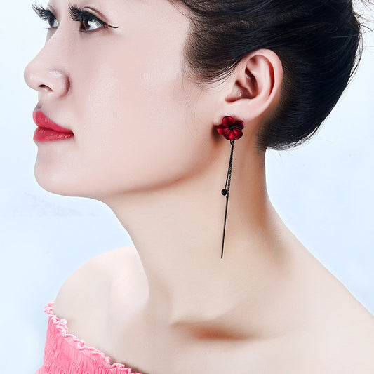 Fairy Flower Design Tassels Women Dangle Earrings