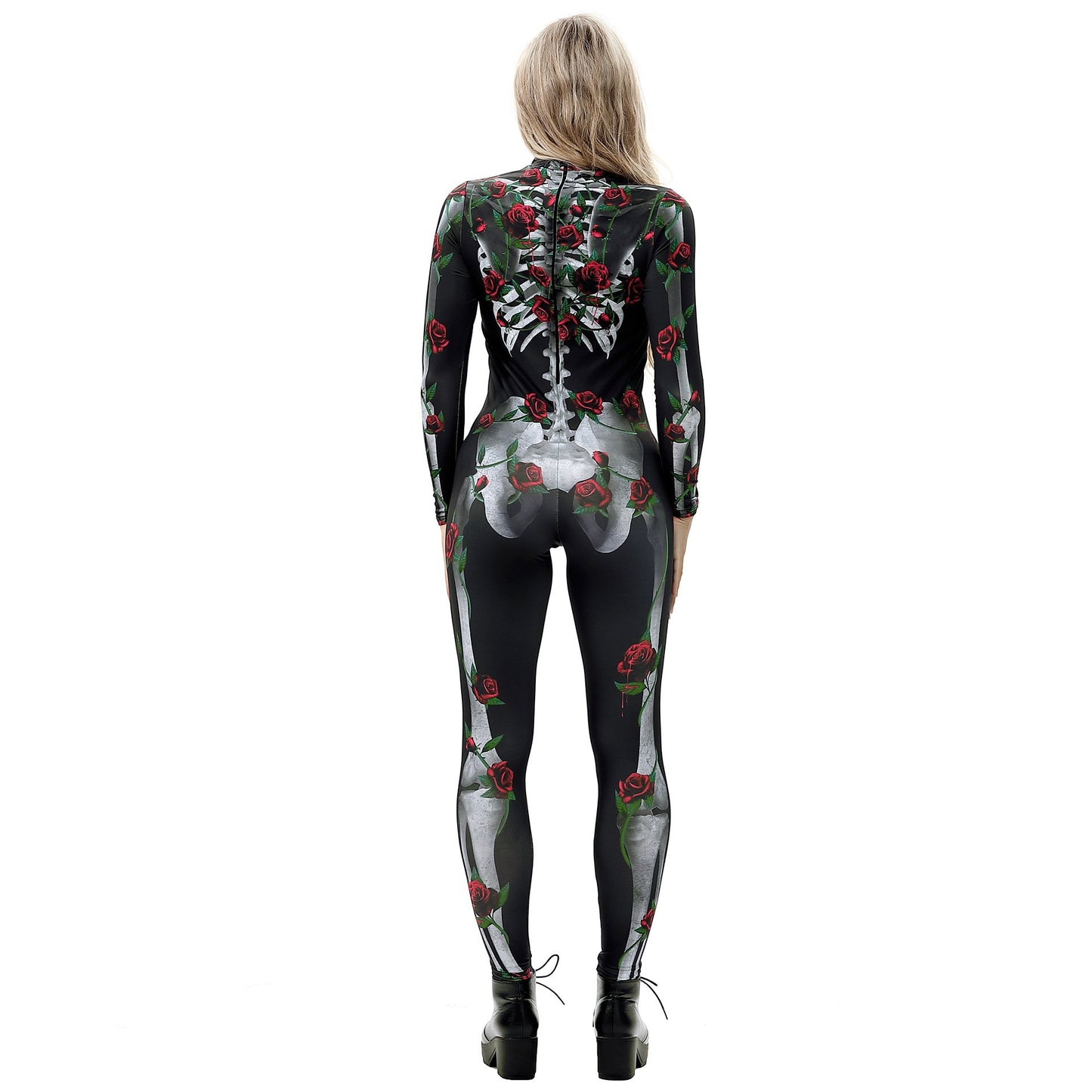 Sexy Skeleton Print Jumpsuits Costume for Halloween