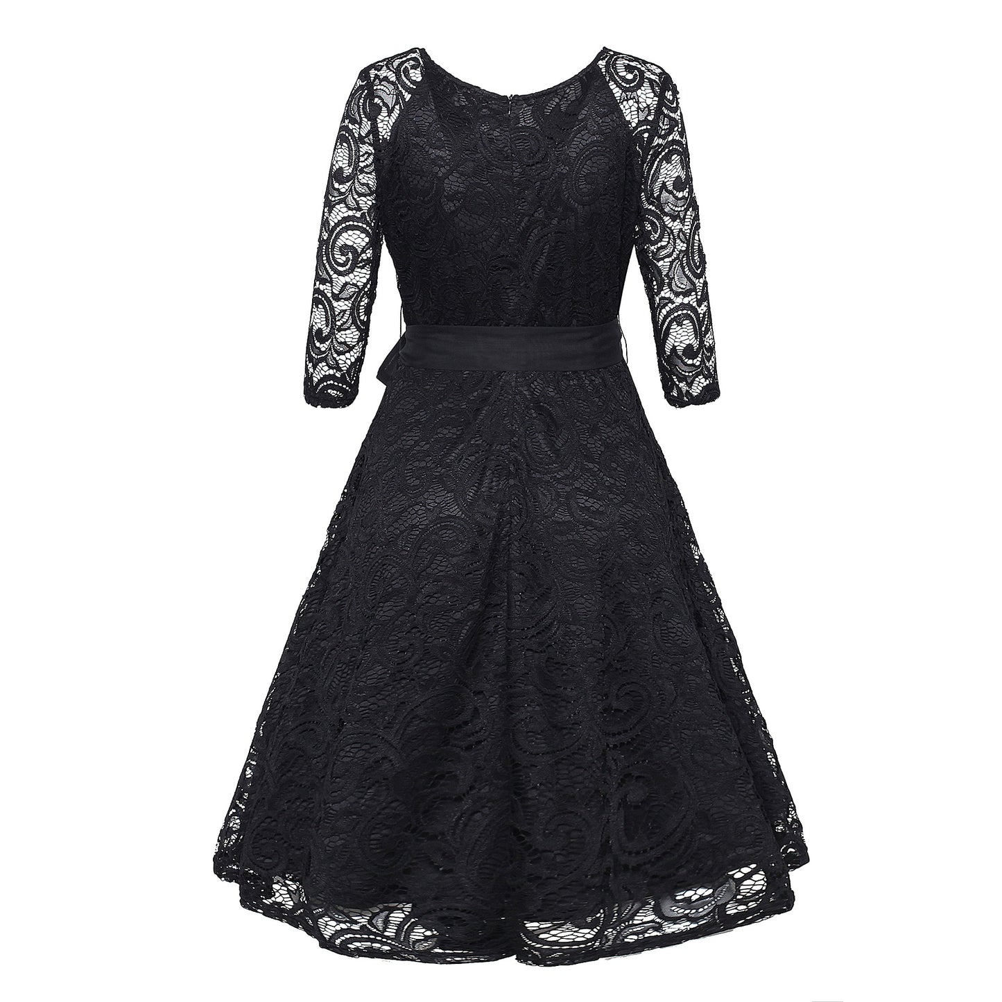 Vintage Round Neck Elegant Lace Dresses