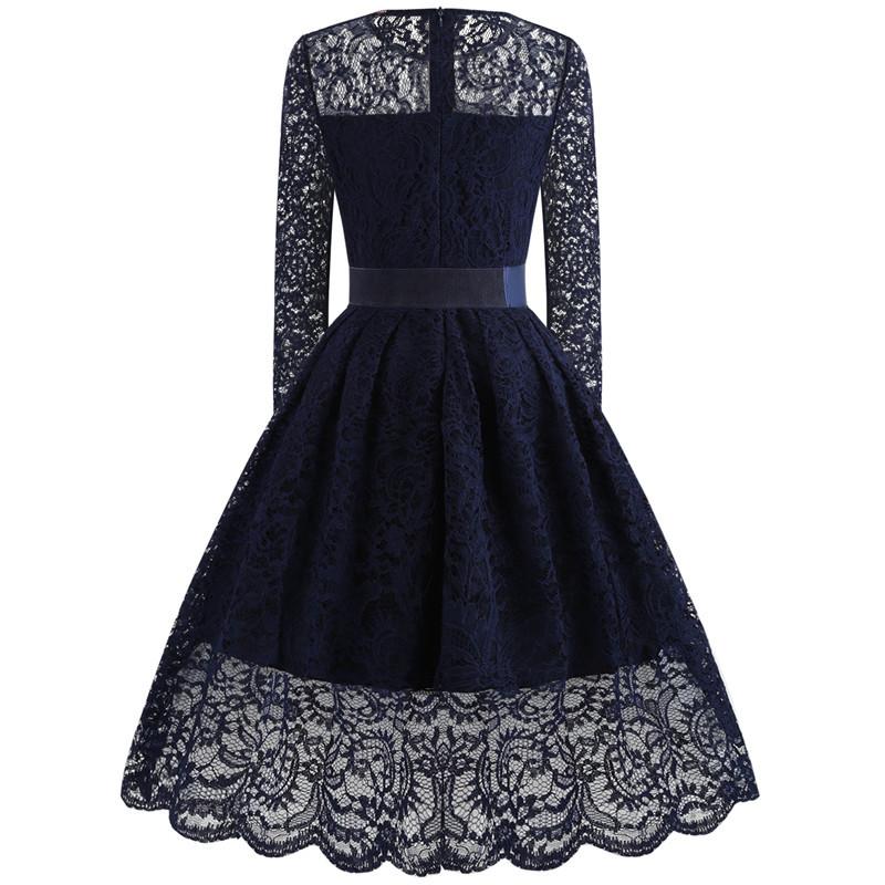 Vintage Lace Long Sleeves Lace Dresses-STYLEGOING