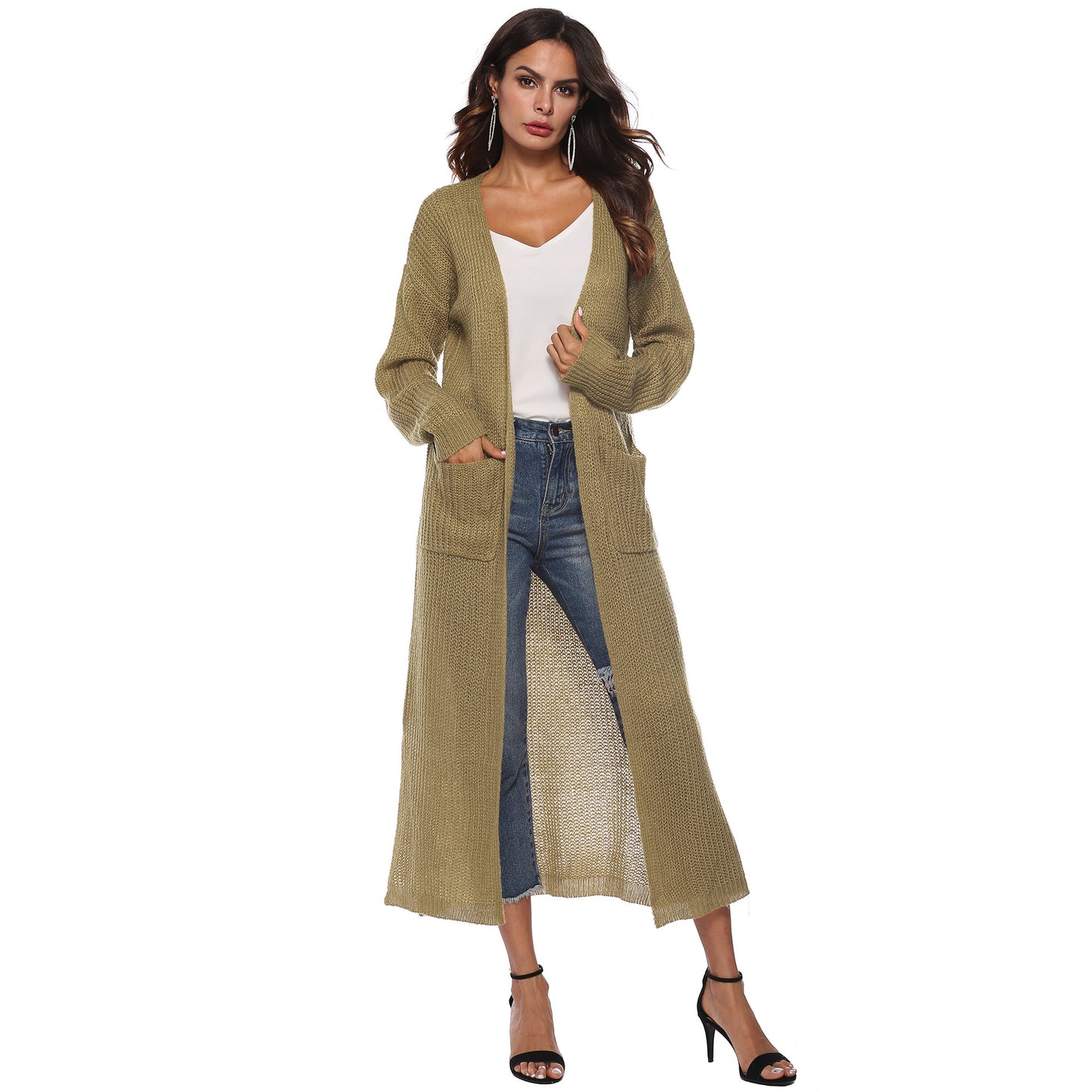 Casual Long Knitted Cardigan Thin Outerwear