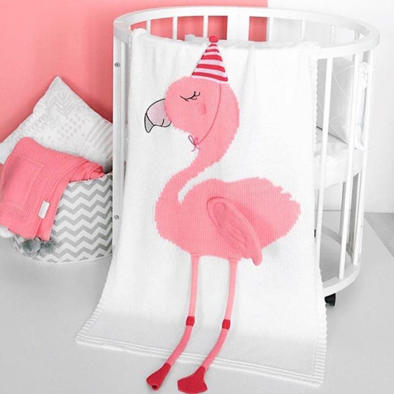 Unicorn Flamingo Print Knitting Kids/Infant Blankets--Free Shipping at meselling99