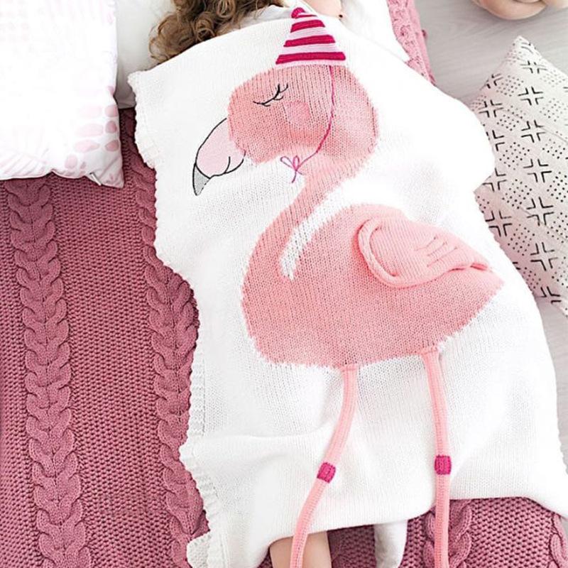Unicorn Flamingo Print Knitting Kids/Infant Blankets-Flamingo-70x100cm-Free Shipping at meselling99