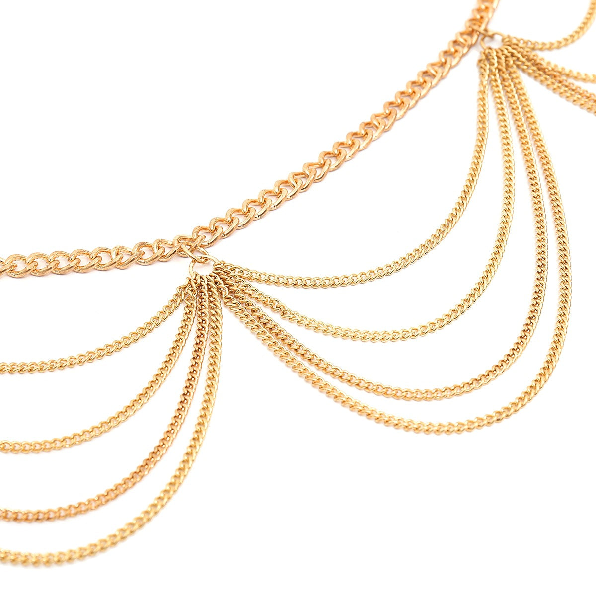 Golden Waving Tassels Women Waist Chains