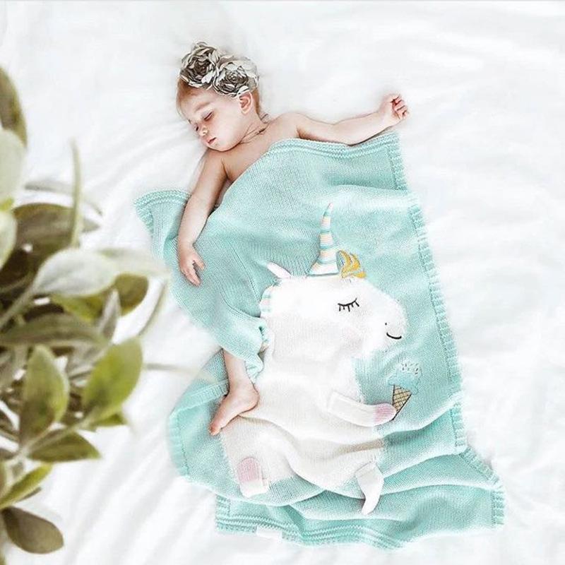 Unicorn Flamingo Print Knitting Kids/Infant Blankets--Free Shipping at meselling99