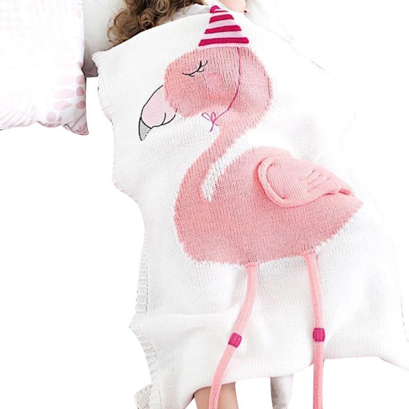 Unicorn Flamingo Print Knitting Kids/Infant Blankets--Free Shipping at meselling99