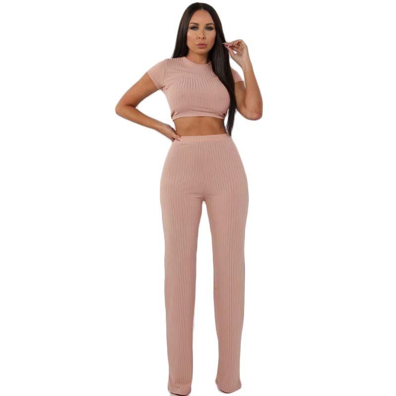 Leisure Elastic Two Pieces Women Outfits-STYLEGOING