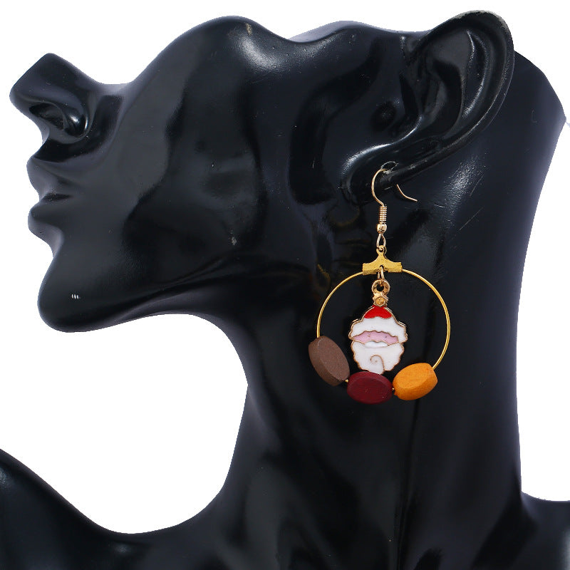 Christmas Santa Claus Bell Design Women Earrings