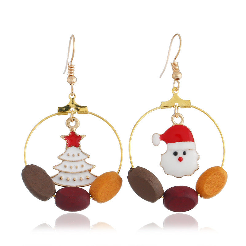 Christmas Santa Claus Bell Design Women Earrings