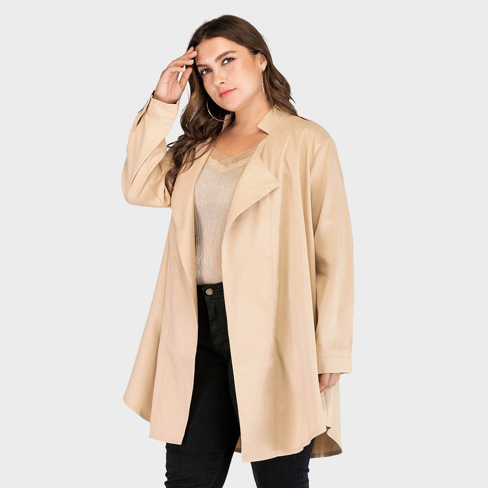 Casual Long Sleeves Plus Sizes Women Overcoat